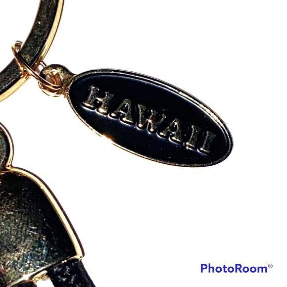 Hawaii Cloisonné Enamel Keychain Hula Girl Charm Souvenir Collector Gold Tone - Picture 4 of 7